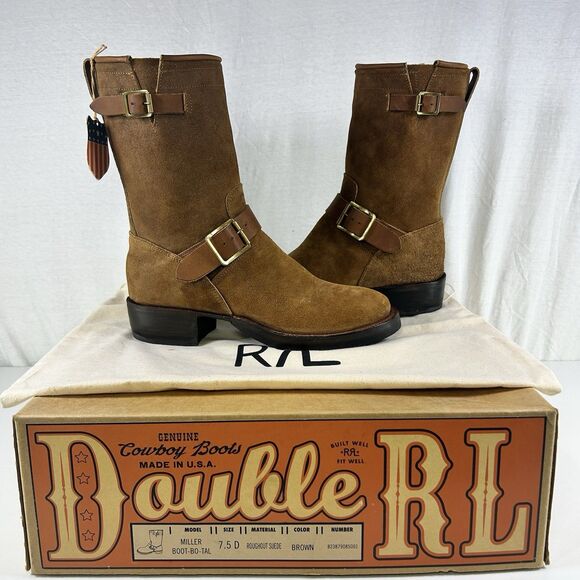 Ralph Lauren Other - Double RL Miller Cowboy Boots Mens 7.5D Brown Suede Roughout Ralph Lauren RRL